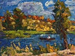 Pintura, Early Autumn Fishing, Oksana Ivanyuk