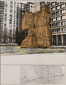 Print, Wrapped Sylvette, Project for Washington Square Village, New York, Christo and Jeanne-Claude