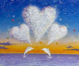Painting, Dolphins Story 2, Jiwoo Oh