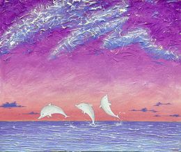 Painting, Dolphins Story 1, Jiwoo Oh