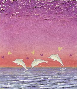 Painting, Dolphins Story 3, Jiwoo Oh