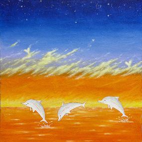 Painting, Dolphins Story 4, Jiwoo Oh