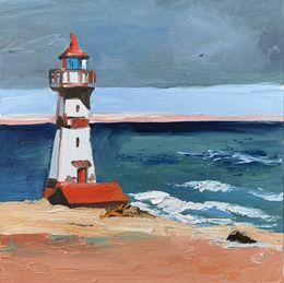 Pintura, Seascape with lighthouse. #1, Schagen Vita