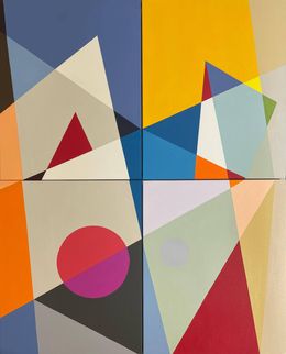 Pintura, Symphony, Quadriptych. Abstract Painting, Neerja Chandna Peters