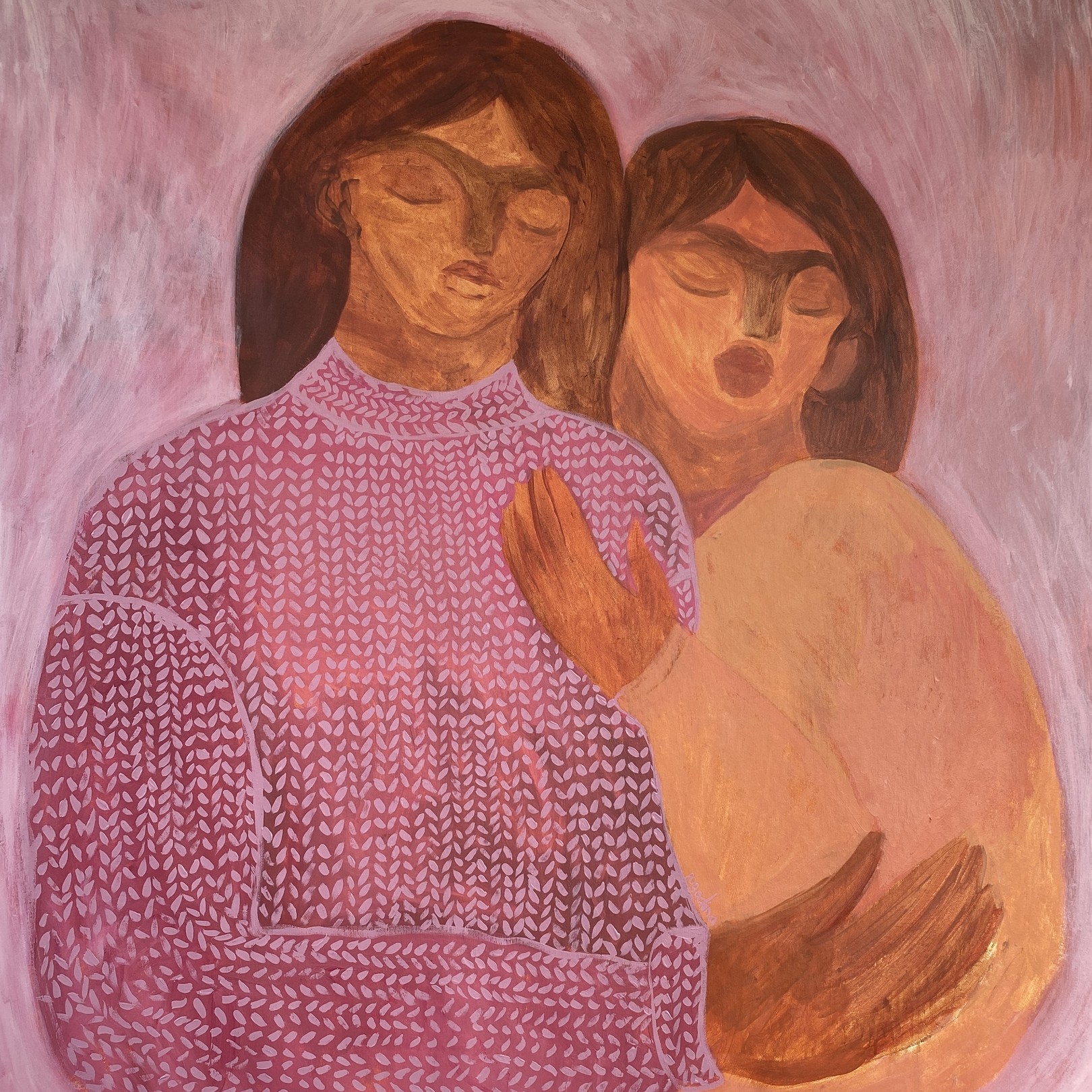 Dasha Pogodina, Knitted pink sweater Dasha Pogodina, Knitted pink sweater