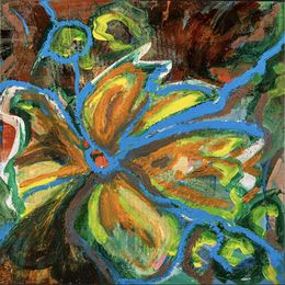 Pintura, Blue Hibiscus, Marisa Muliadi-Kleiber