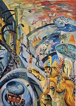 Peinture, Ciudad al atardecer, Victor Coll