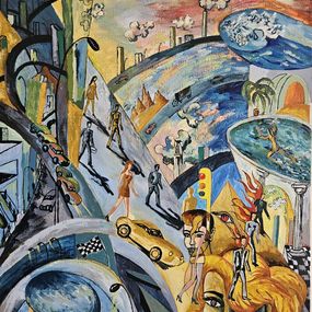 Pintura, Ciudad al atardecer, Victor Coll