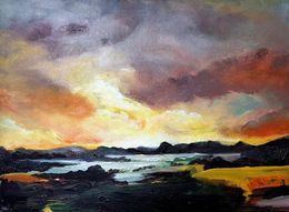 Pintura, 66°10 : I C E L A N D - Miðnætursól í Borgane, Mocas