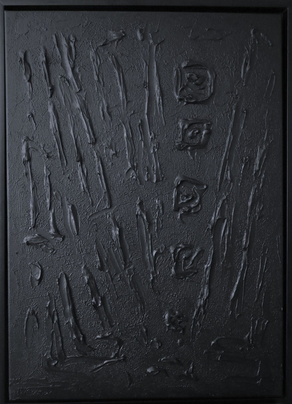 Nataliia Krykun, Series Touch of Tranqullity - 3 - black abstraction in 3D, textured, minimalism Nataliia Krykun, Series Touch of Tranqullity - 3 - black abstraction in 3D, textured, minimalism