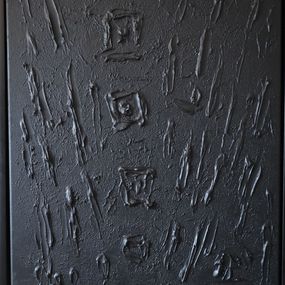 Painting, Series Touch of Tranqullity - 3 - black abstraction in 3D, textured, minimalism (1) (1), Nataliia Krykun
