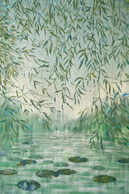 Pintura, Misty Willow Pond, Ekaterina Prisich