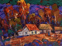 Peinture, Autumn Night in the Village, Ivanyuk Oleksiy