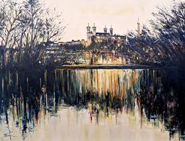 Peinture, Soirée au parc de la tête d'or, Lyon, Phil