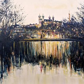 Painting, Soirée au parc de la tête d'or, Lyon, Phil