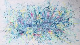 Painting, More Energy - colorful blue turquoise expressionism gripping abstraction, Nataliia Krykun