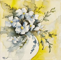 Painting, Clématites série fleurs et nature, Marie-Charlotte Houpeurt-Chauffeté
