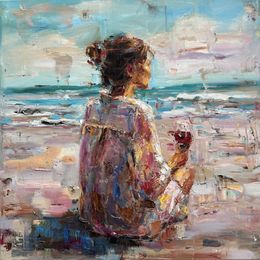Painting, Pink beach, Liubou Sas