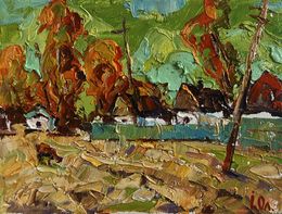 Peinture, Autumn Day in the Village, Ivanyuk Oleksiy