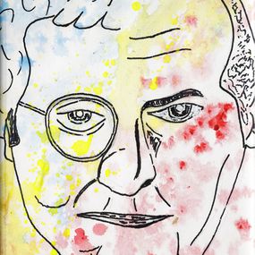 Painting, L'aile ou la cuisse hommage à Coluche série Cinéma, Xavier Ducelier