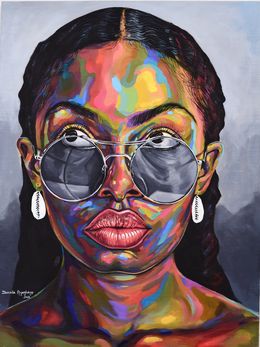 Peinture, Looking Beyond 7 - 21st Century, Contemporary, Figurative Portrait, Africa Women, Damola Ayegbayo