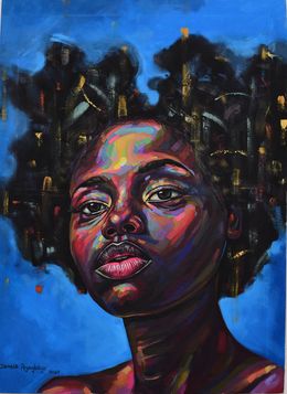 Peinture, Vision of Hope 7 - 21st Century, Contemporary, Figurative Portrait, Africa Women, Damola Ayegbayo
