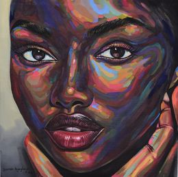 Peinture, State of Mind 13 - 21st Century, Contemporary, Figurative Portrait, Africa Women, Damola Ayegbayo