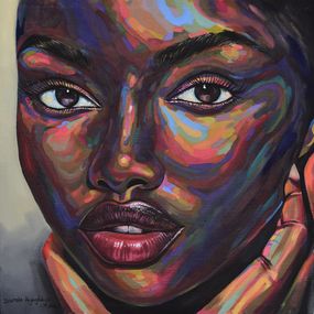 Gemälde, State of Mind 13 - 21st Century, Contemporary, Figurative Portrait, Africa Women, Damola Ayegbayo