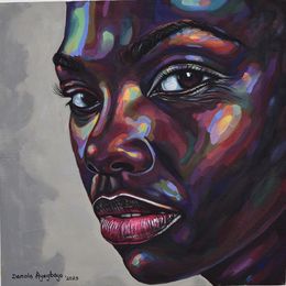 Peinture, Curiosity - 21st Century, Contemporary, Figurative Portrait, Africa Women, Damola Ayegbayo