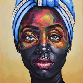 Peinture, Eniyan (Human) 13 -21st Century, Contemporary, Figurative Portrait, Africa Women, Damola Ayegbayo