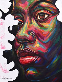 Peinture, Concealed - 21st Century, Contemporary, Figurative Portrait, Africa Women, Damola Ayegbayo