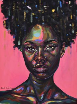 Peinture, Free But Hungry 6 - 21st Century, Contemporary, Figurative Portrait, Africa Women, Damola Ayegbayo