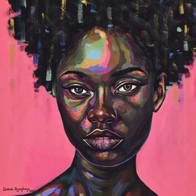 Peinture, Free But Hungry 6 - 21st Century, Contemporary, Figurative Portrait, Africa Women, Damola Ayegbayo