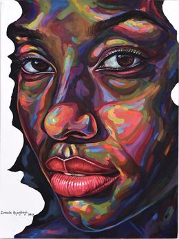 Peinture, Concealed 2 - 21st Century, Contemporary, Figurative Portrait, Modern, Women, Damola Ayegbayo