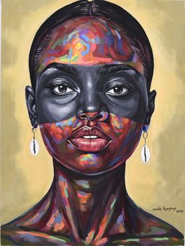 Pintura, Black Pride 7 - 21st Century, Contemporary, Figurative Portrait, Modern, Women, Damola Ayegbayo