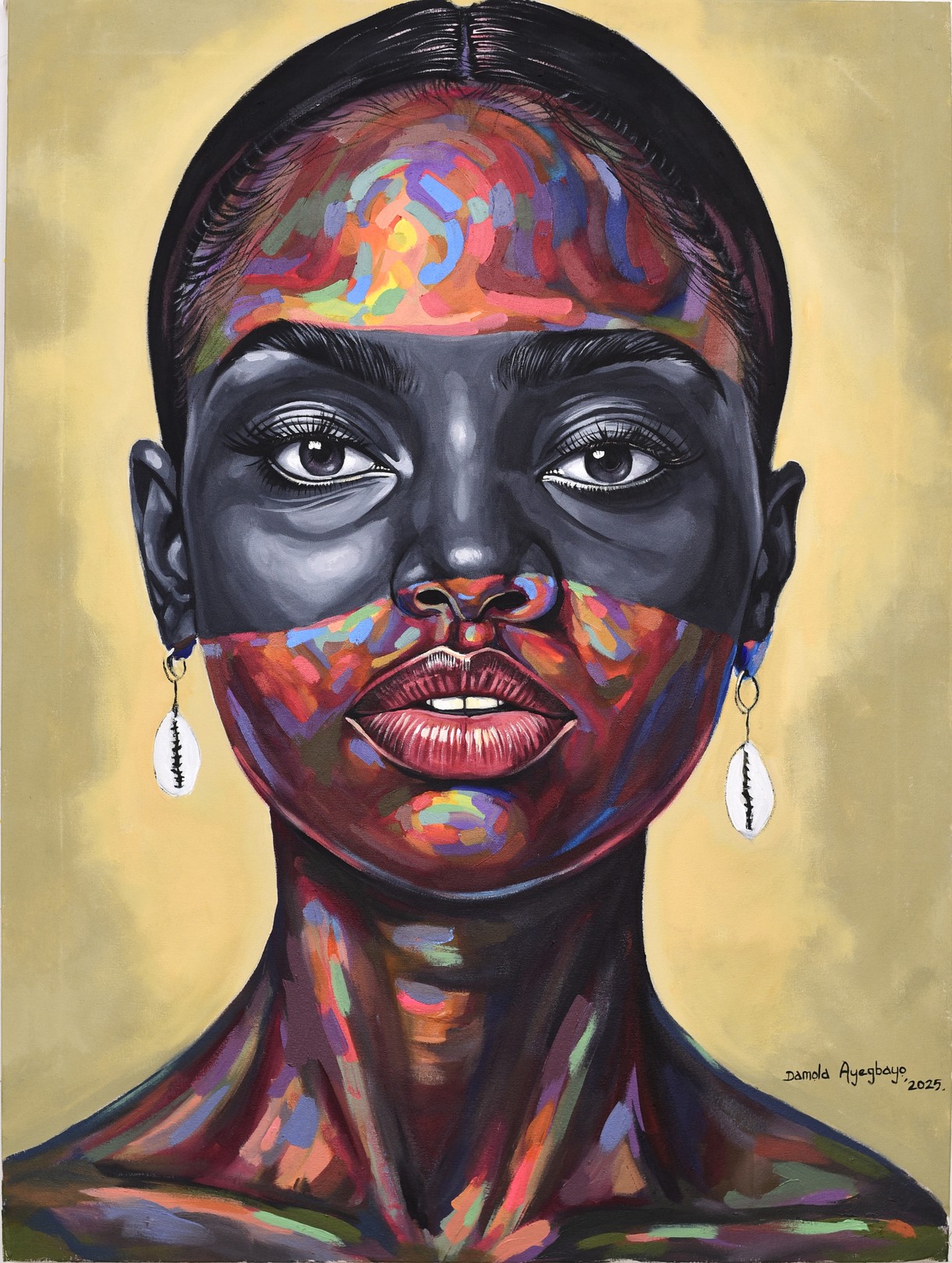 Damola Ayegbayo, Black Pride 7 - 21st Century, Contemporary, Figurative Portrait, Modern, Women Damola Ayegbayo, Black Pride 7 - 21st Century, Contemporary, Figurative Portrait, Modern, Women
