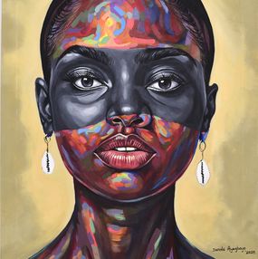 Peinture, Black Pride 7 - 21st Century, Contemporary, Figurative Portrait, Modern, Women, Damola Ayegbayo
