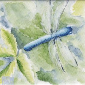 Painting, La libellule série animaux des marais, Swann