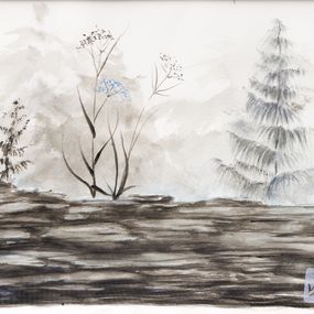 Painting, Arbres au Semnoz série Montagne, Swann