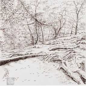 Painting, Arbres du Huelgoat série Bretagne, Swann