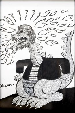Dessin, Autoportrait en Dragon, Blequin