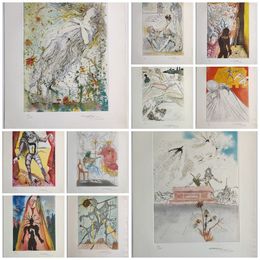 Print, Hamlet, Complete text and set of 10 color etchings, Salvador Dali