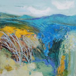 Painting, Blue flowers, Victoria Cozmolici