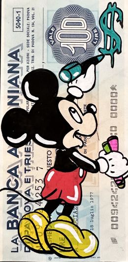 Painting, Mickey Mouse on check, Crys