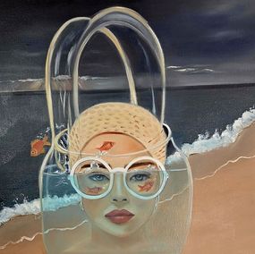 Painting, Comme un poisson dans l’eau, Nathalie Dervaux Pouliquen