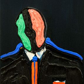 Painting, Banker's Cold Calculation, Lincoln Townley