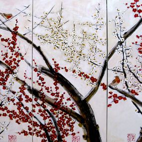 Pintura, Triptyque - Deux rougegorges, Jeong Min Lee