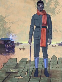 Gemälde, Solidarity - 21st Century, Contemporary, Figurative Portrait, Surrealism, Africa, Lazarus Massavo