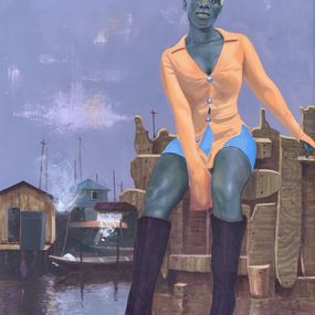 Peinture, Because I Believed - 21st Century, Contemporary, Figurative, Landscape, Africa, Lazarus Massavo