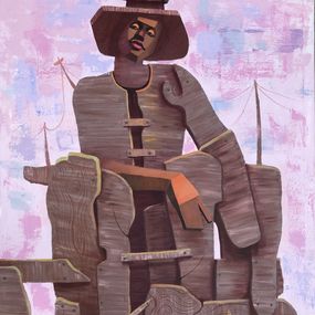 Peinture, Belle and the Wood - 21st Century, Contemporary, Abstract, Landscape, Lazarus Massavo